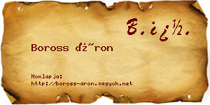 Boross Áron névjegykártya